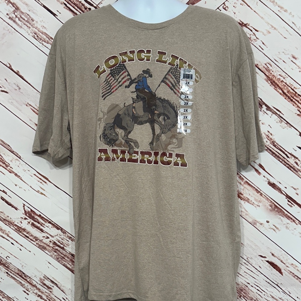 NWT Long Live America Tan Graphic Tee